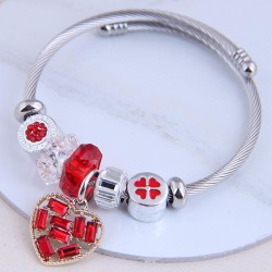 occidental style fashion  Metal all-PurposeDL concise all-Purpose bright love accessories personality bangle