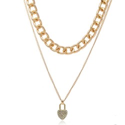 occidental style fashion  Metal all-Purpose love Metal Double layer chain temp..