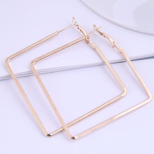 occidental style fashion Metal concise geometry square temperament ear stud buckle circle