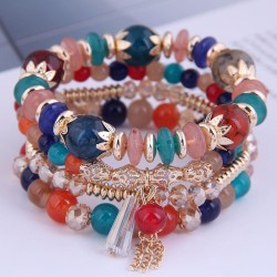 Korean style fashion  concise crystal beads multilayer temperament woman brace..