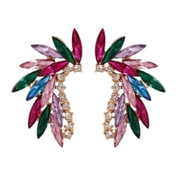 occidental style fashion creative angel glass crystal ear stud Earring earring..