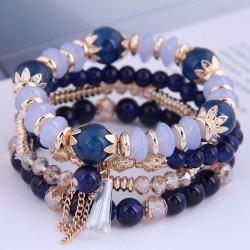 Korean style fashion  concise crystal beads multilayer temperament woman brace..
