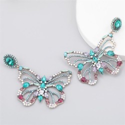 occidental style high-end Alloy diamond glass diamond Rhinestone butterfly ear..