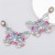 occidental style high-end Alloy diamond glass diamond Rhinestone butterfly earrings woman super luxurious f