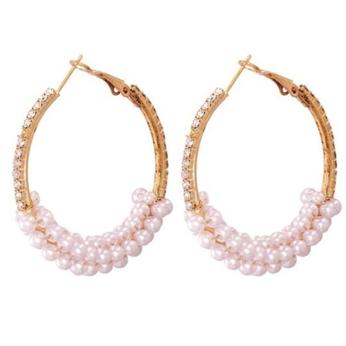  occidental style fashion temperament Earring sweet lovely heart-shaped Pearl ear stud Alloy Pearl earrings