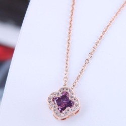 fine   Korean style fashion sweet four leaf embed Zirconium personality woman ..