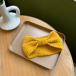 Korea sweet bow belt Autumn and Winter knitting woolen head belt pure color al..