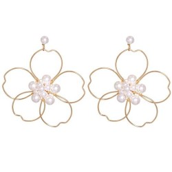 occidental style retro fashion earrings ins wind Alloy imitate Pearl cirque Ea..
