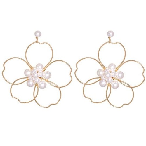 occidental style retro fashion earrings ins wind Alloy imitate Pearl cirque Earring
