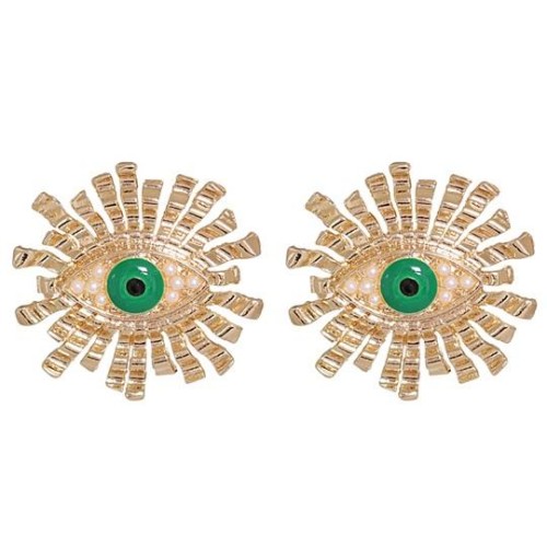occidental style ear stud fashion personality Irregular Earring Alloy embed Pearl eyes earrings