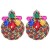  occidental style fashion retro wind multicolor ear stud handmade weave diamond surround earrings woman
