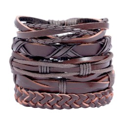 occidental style retro weave leather briefDIY set Cowhide bracelet