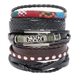 handmade weave ethnic style leather braceletdiy