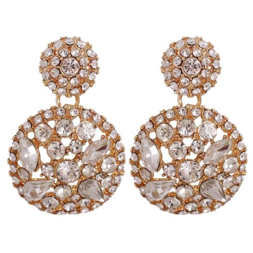  occidental style Earring fashion temperament personality all-Purpose hollow ear stud Alloy diamond earrings