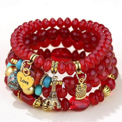 occidental style trend  concise all-Purpose Metal more pendant pendant  candy multilayer fashion temperament bracelet