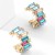 fashion colorful diamond series Alloy diamond Acrylic personality brief Word earrings woman occidental st