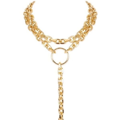 occidental style fashion gold chain belt cirque pendant multilayer necklace  personality all-Purpose