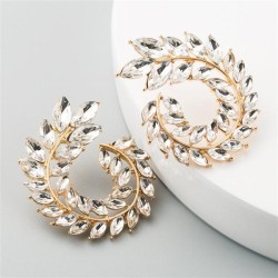 occidental style heart-shaped Alloy embed colorful diamond retro temperament e..