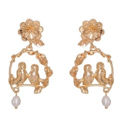 occidental style temperament personality samll earring gold Alloy earrings Ear..