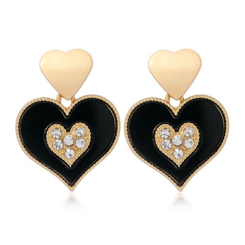 occidental style fashion Metal Peach heart personality temperament ear stud