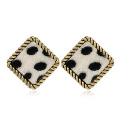 occidental style fashion Metal retro square leopard personality temperament ea..