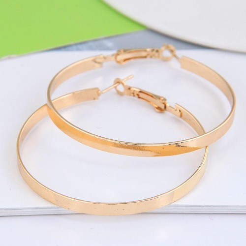 50*4mm  Korean style fashion Metal concise surface personality buckle ear stud circle