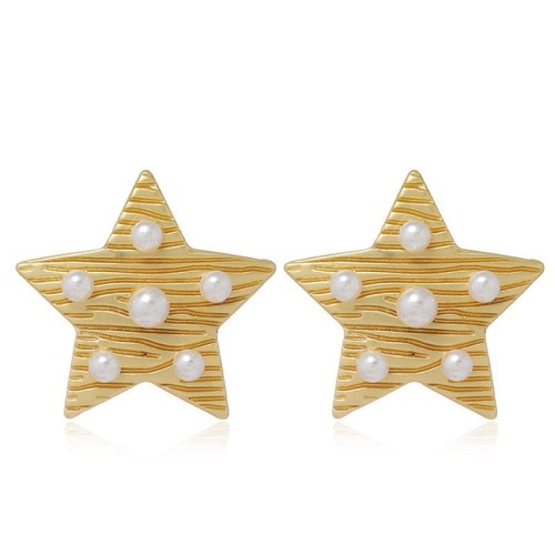 occidental style fashion Metal concise retro Five-pointed star temperament ear stud
