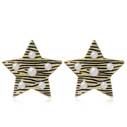occidental style fashion Metal concise retro Five-pointed star temperament ear..