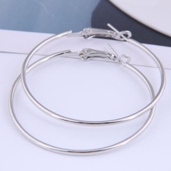 50mm occidental style fashion Metal concise surface temperament buckle ear stu..