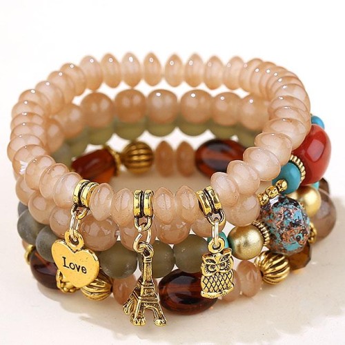 occidental style trend  concise all-Purpose Metal more pendant pendant  candy multilayer fashion temperament bracelet