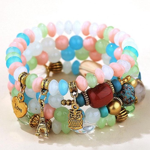 occidental style trend  concise all-Purpose Metal more pendant pendant  candy multilayer fashion temperament bracelet