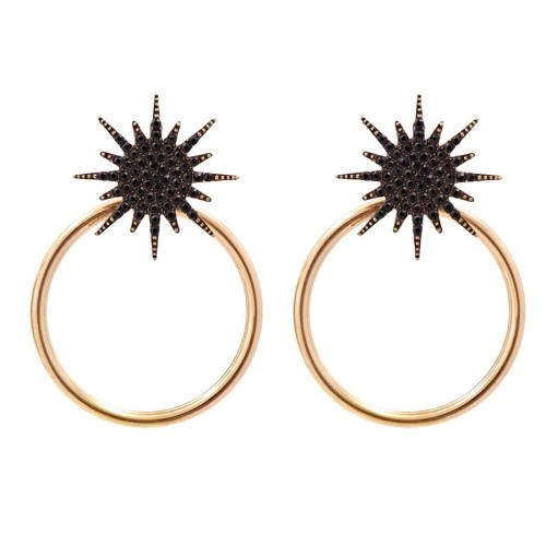 Metal pendant earrings occidental style brief geometry Alloy earring personality all-Purpose female Earring