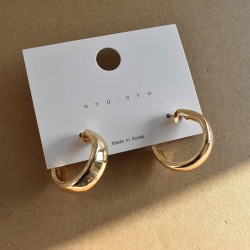 silver occidental style earrings Metal geometry circle temperament earring bri..