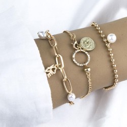 occidental style trend Metal conciselove Word three bracelet