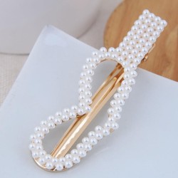 Korean style fashion Pearl hair clip all-Purpose concise hair clip Word concise Pearl hair clip fashion Word h