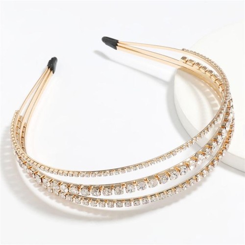 high-endins Alloy diamond embed Pearl three layer Headband woman super Headband