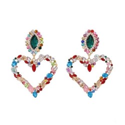 occidental style exaggerating heart-shaped diamond earrings woman fashion temp..