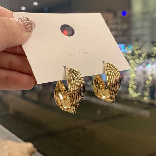 silver exaggerating earrings geometry surface circle earring fashion temperament Earring woman