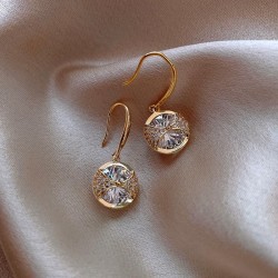 Round big diamond earrings brief wind woman Korea big temperament earring fash..