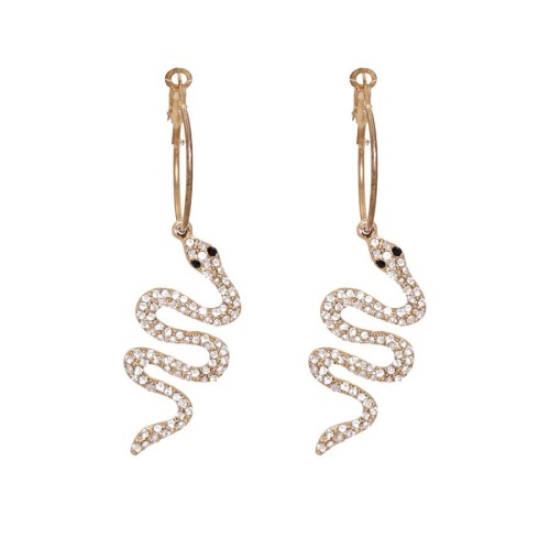  occidental style new exaggerating temperament personality samll snake earring white handmade diamond earrings