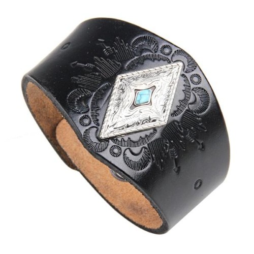  Nation retro wind atmospheric pattern Cowhide bangle  real leather bracelet