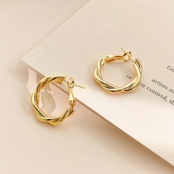 silver occidental style fashion geometry twisted circle brief Metal earrings p..