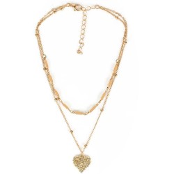 occidental style Alloy love pendant Double layer woman  personality fashion go..