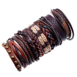 retro multilayer Cowhide braceletdiy weave bracelet rope