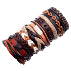 retro weave Cowhide braceletdiy more student