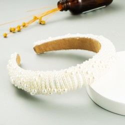 a  occidental style fashion luxurious width Headband woman Pearl super Street ..