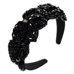 occidental style high quality Headband lady handmade crystal flowers super wid..