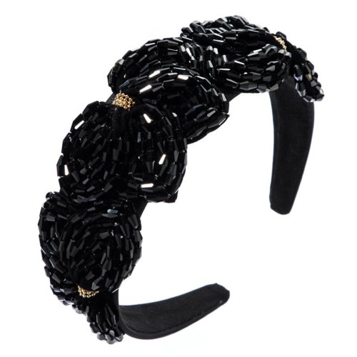 occidental style high quality Headband lady handmade crystal flowers super width Headband fashion