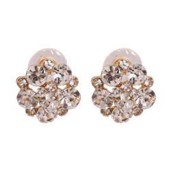 Korean style fashion small fresh ear stud flowers crystal diamond ear stud per..