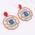  beads ear stud  Bohemia ethnic style color exaggerating personality creative Earring